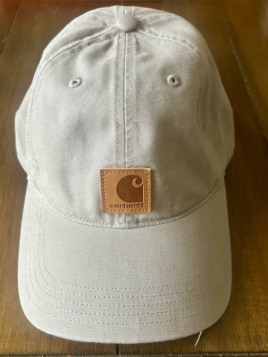 Carhartt Accessories - Carhartt Light Gray Canvas Baseball Cap with Leather Patch